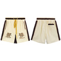 Rhude Cream Embroidered Nylon Shorts