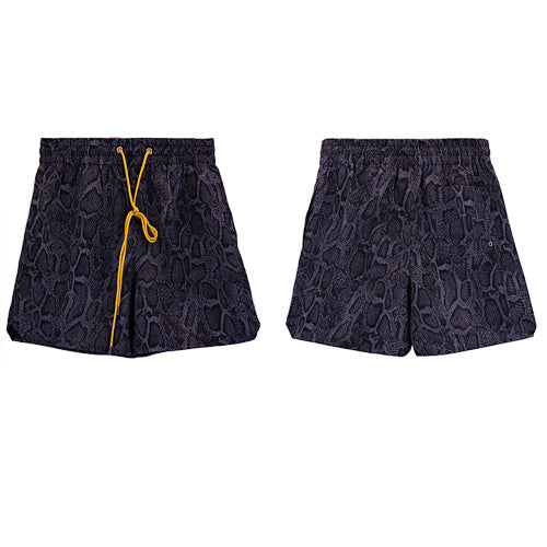 Rhude Black Snake Print Nylon Shorts