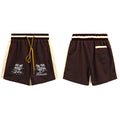 Rhude Dark Brown Embroidered Nylon Shorts