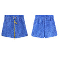 Rhude Blue Snake Print Nylon Shorts