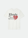 Rhude Is For Lovers Red Heart Graphic Oversized T‑Shirt Off‑White