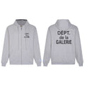 Gallery Dept. "Dépt. de la Galerie" Zip Hoodie – Grey French Print, Oversized Fit