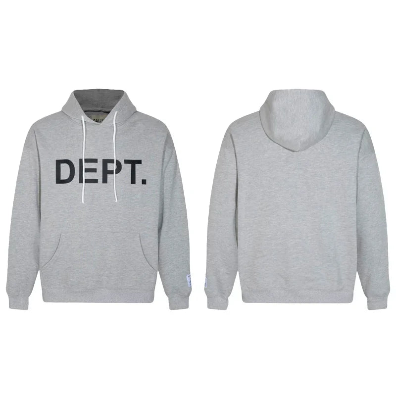 Gallery Dept. Grey Hoodie – Classic “DEPT.” Black Print