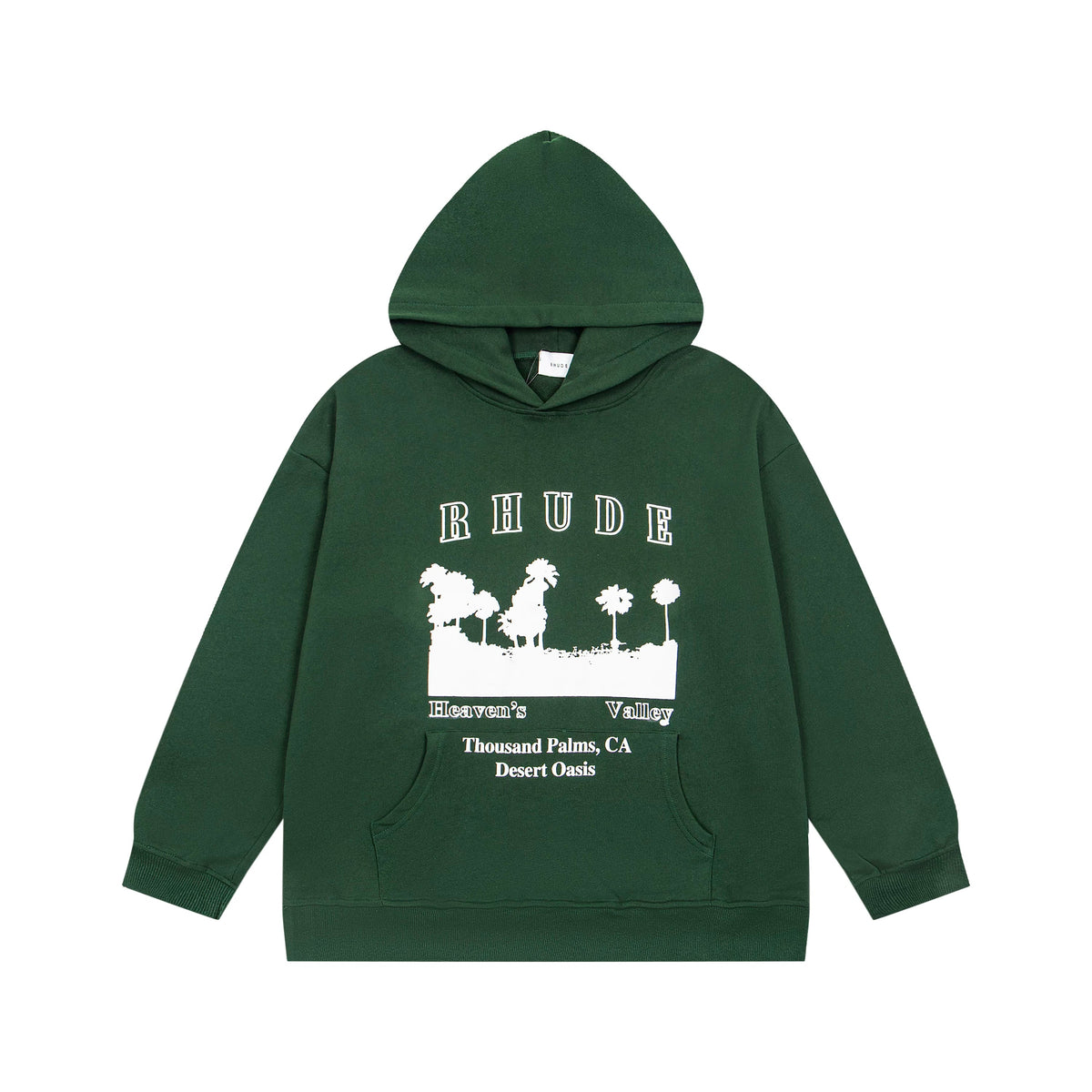 RHUDE Thousand Palms Desert Oasis Graphic Hoodie Forest Green