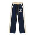 RHUDE East Hampton Color‑Block Wide Leg Sweatpants Navy Blue