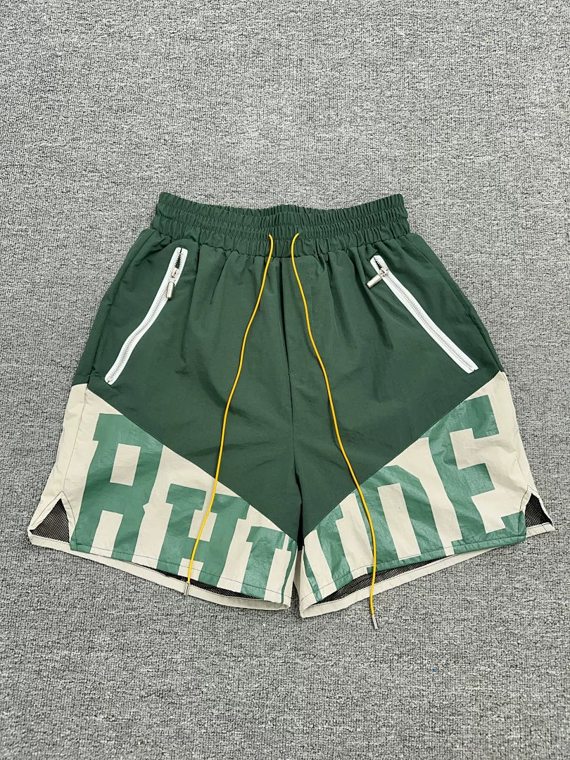Rhude Color‑Block Zip Pockets Street Shorts ****