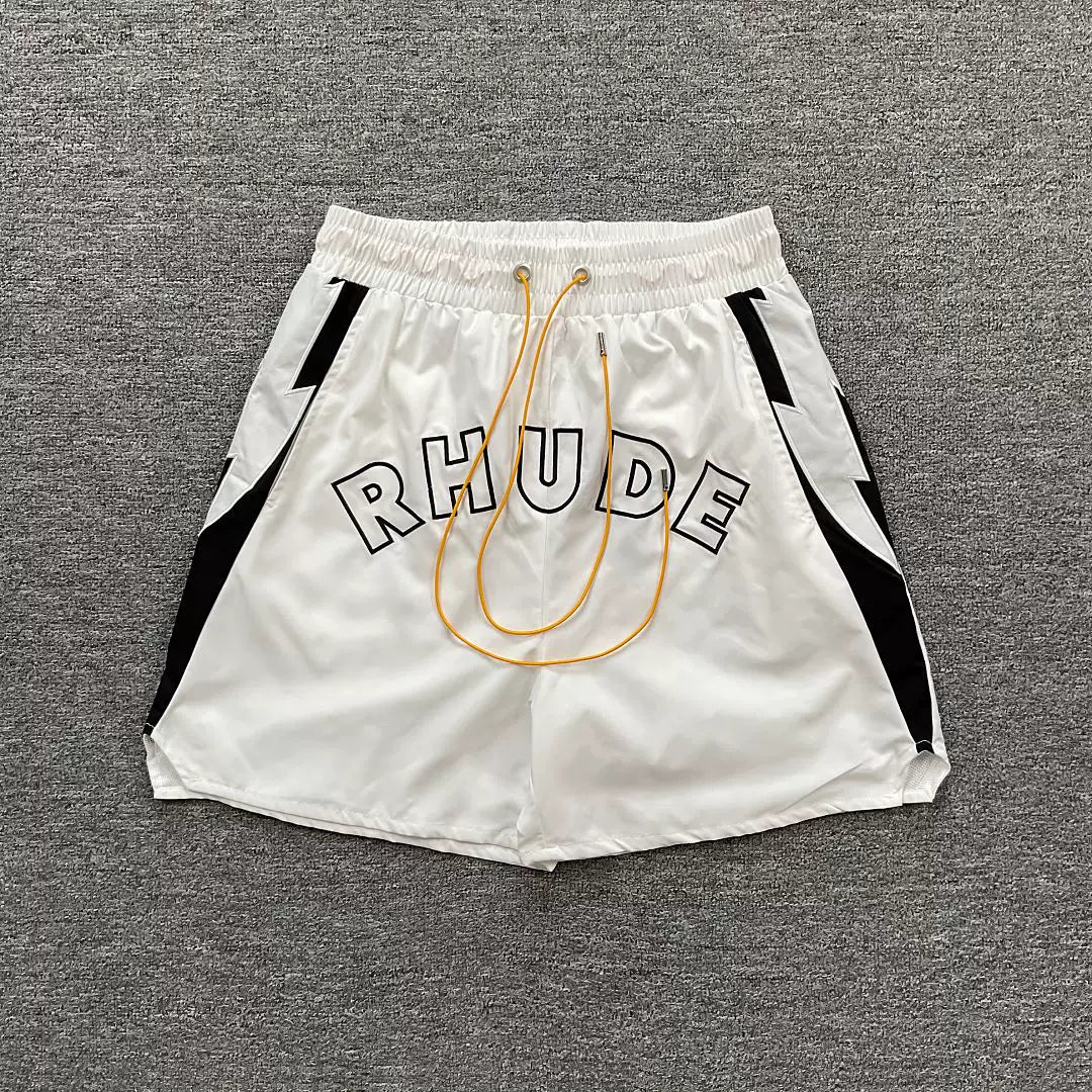 Rhude Contrast Panel Logo Nylon Shorts
