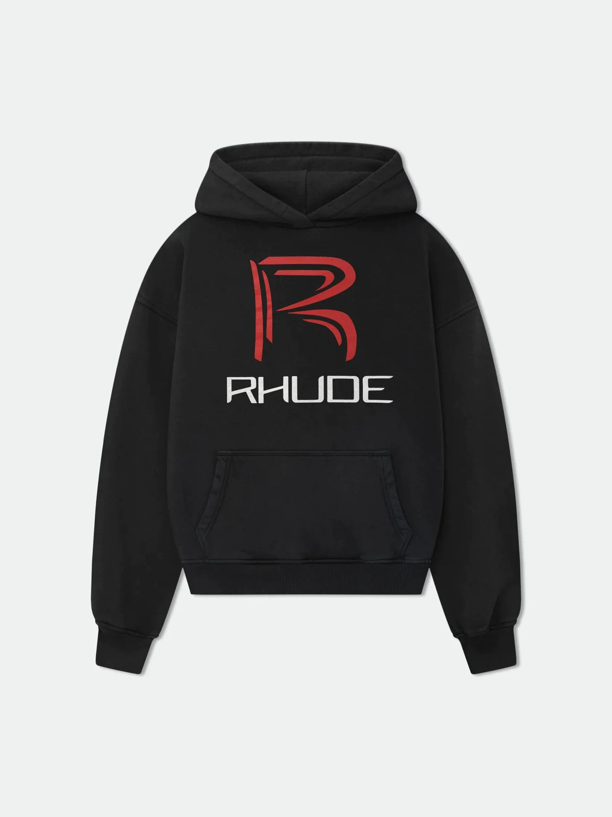 RHUDE Big R Logo Hoodie Black