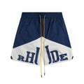 Rhude Big Logo Color Block Nylon Shorts