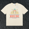 Rhude New Money Ornate Crest Cream Oversized T‑Shirt