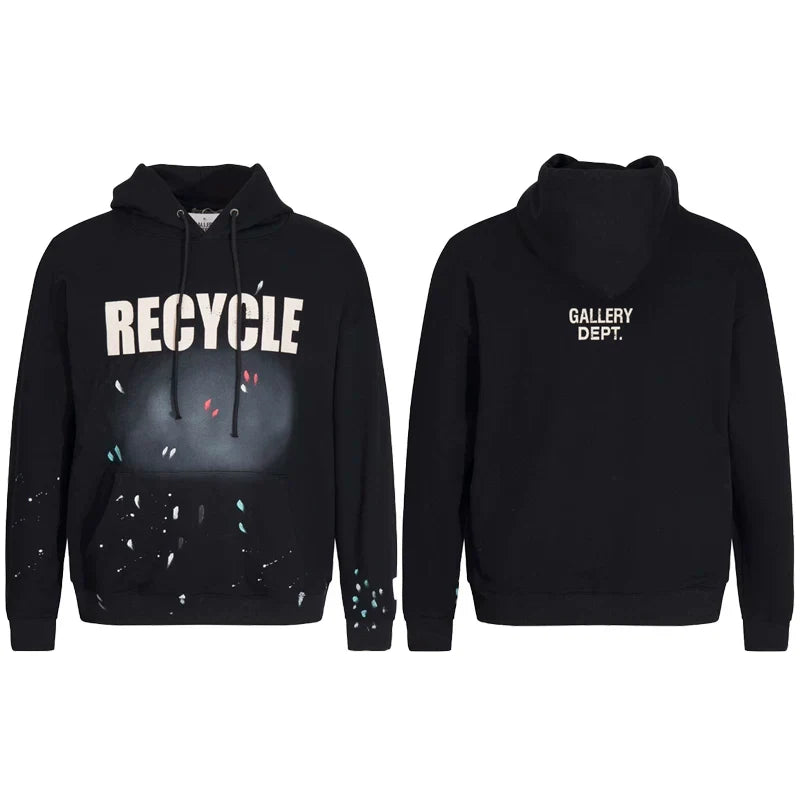 Gallery Dept RECYCLE Print Black Hoodie