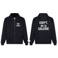 Gallery Dept. "Dépt. de la Galerie" Zip Hoodie – White French Print, Oversized Fit