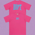 Gallery Dept. Arch Logo Short Sleeve T-Shirt - Pink/Cyan