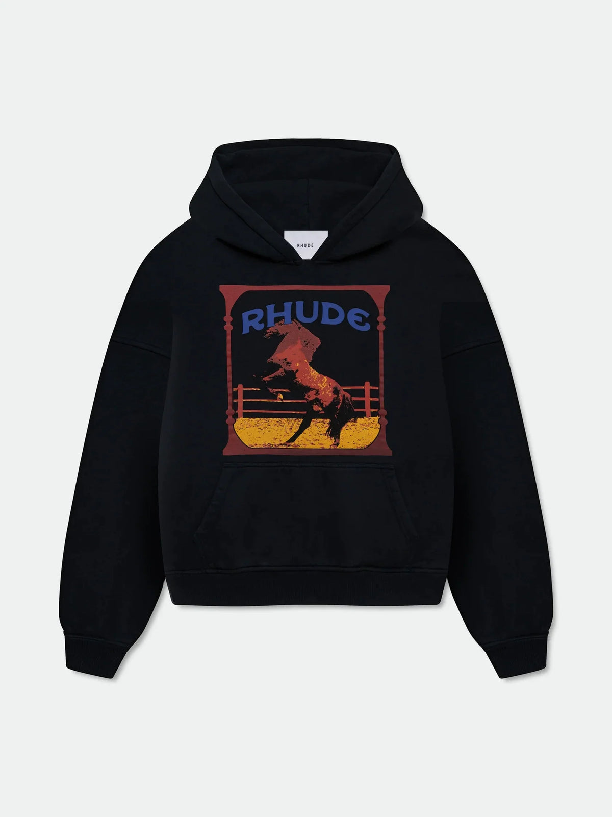 RHUDE Rodeo Horse Cowboy Graphic Hoodie Black