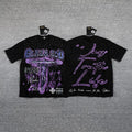 GLAZA GOD Men's Vintage Graphic Oversized T-Shirt – Gothic Streetwear Double-Sided Print Casual Tee