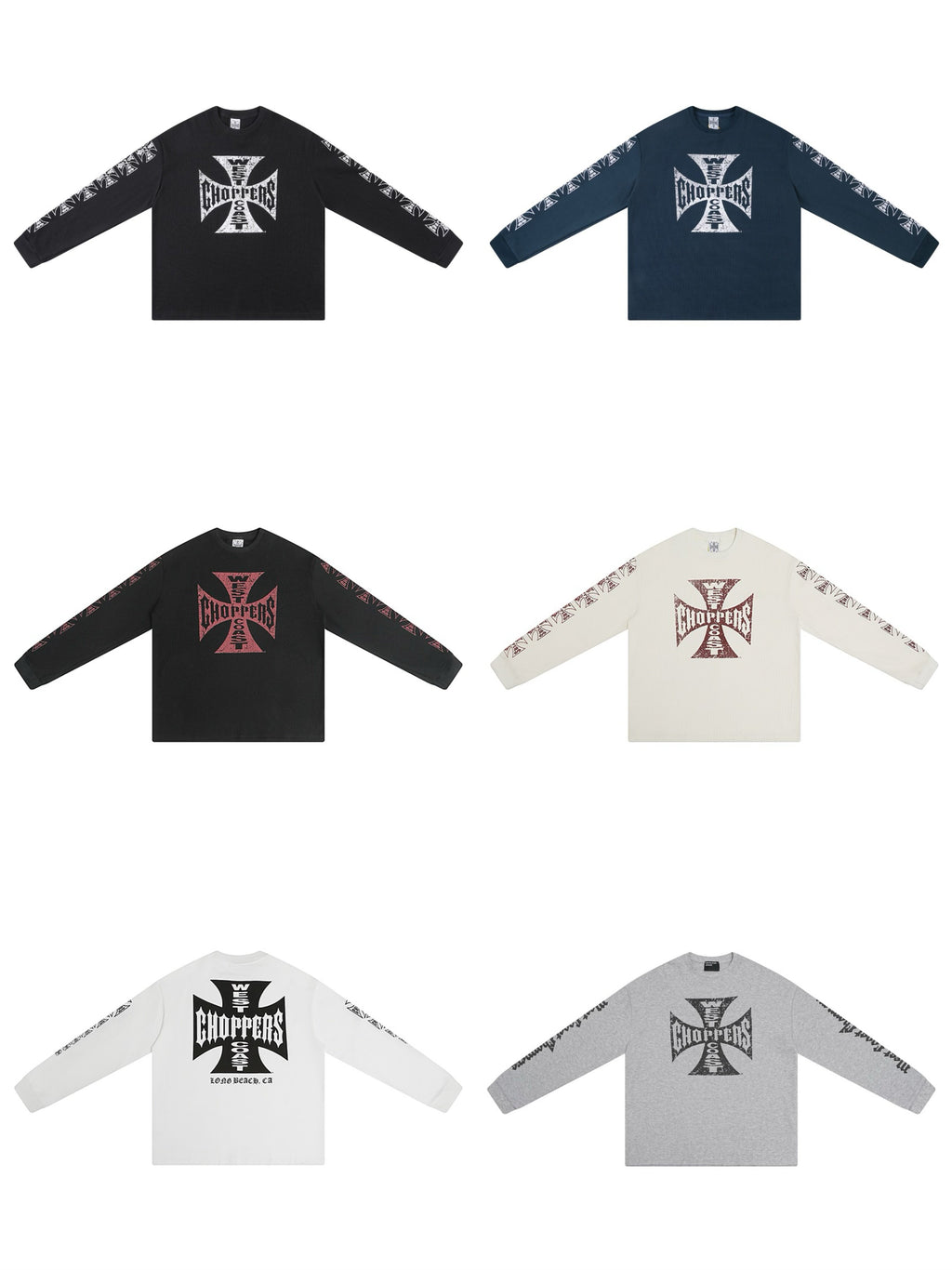 West Coast Choppers Cross Print ERD Stylist Same Style Waffle Sanskrit Long Sleeve