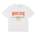 Rhude Yacht Club Bay Of Angels Flag Crest Vintage White Oversized T‑Shirt