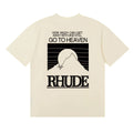 Rhude Vintage Typography Back‑Art Crew Neck Casual Short‑Sleeve Tee