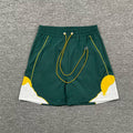 Rhude Dark Green Mountain Graphic Nylon Shorts