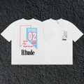 Rhude Off Road 02 High Desert Racing Dual Sided White Oversized T‑Shirt