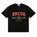 Rhude Yacht Club Bay Of Angels Flag Crest Vintage Black Oversized T‑Shirt