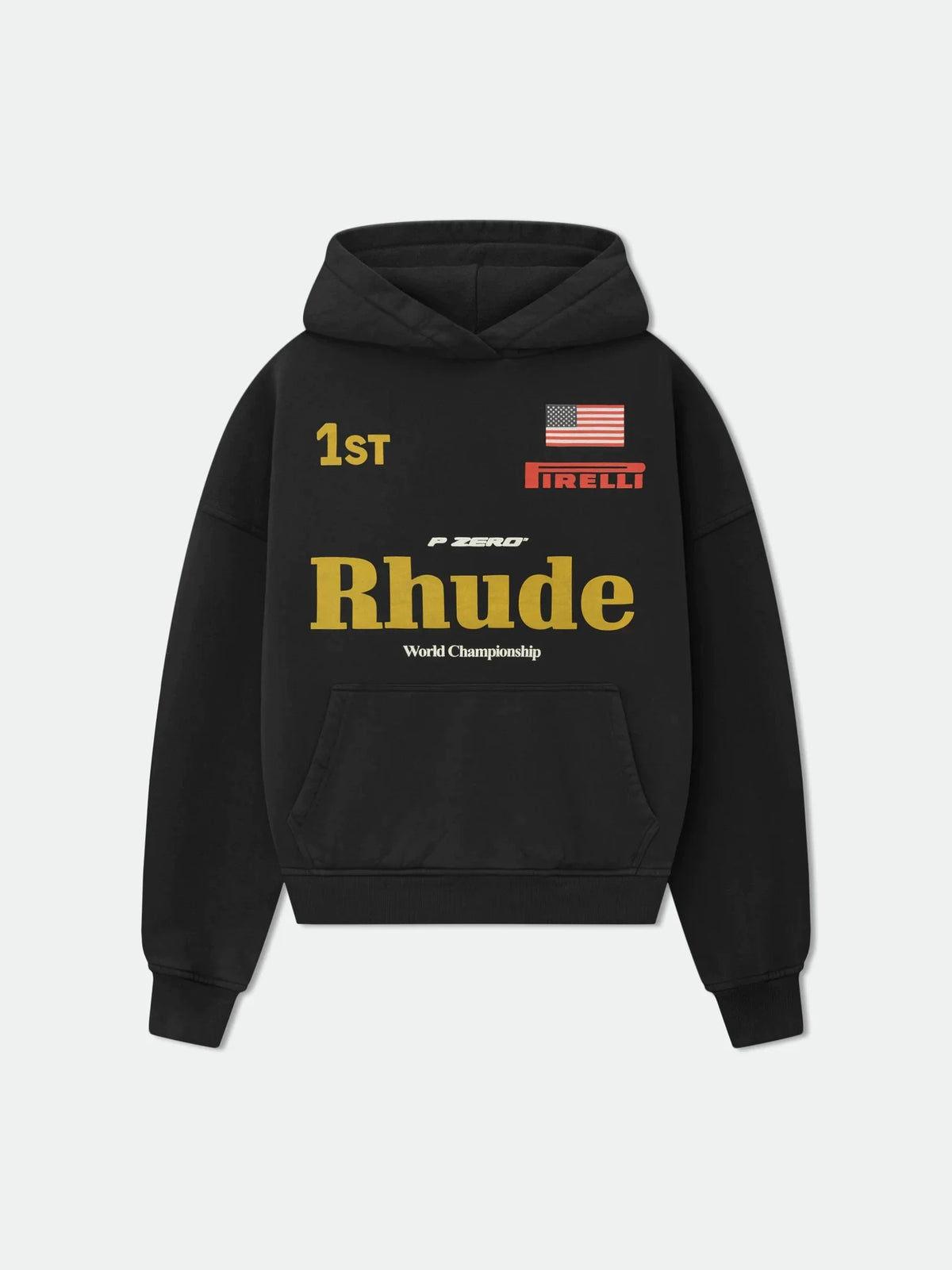 RHUDE 1st Pirelli World Championship Racing Hoodie Black