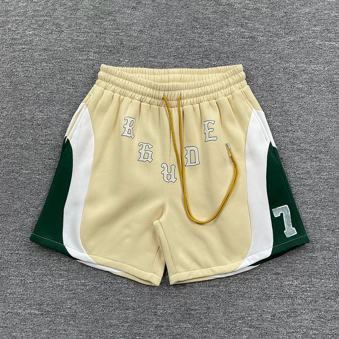 Rhude Color Block Number 7 Casual Shorts