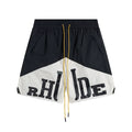 Rhude Big Logo Color Block Nylon Shorts
