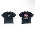 West Coast Choppers Red & White Cross Logo Tee - Vintage Black