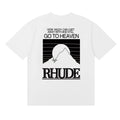 Rhude Go To Heaven Quote Mountain Back‑Print Oversized T‑Shirt