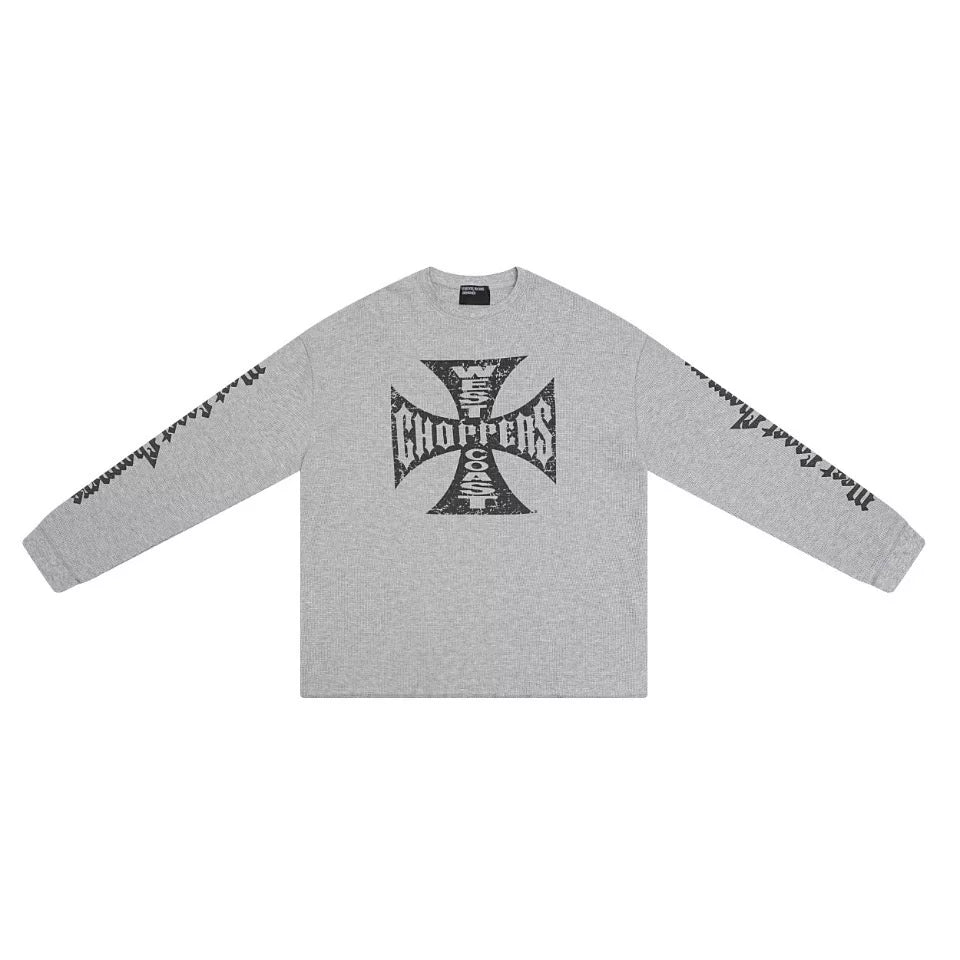 West Coast Choppers Cross Print ERD Stylist Same Style Waffle Sanskrit Long Sleeve