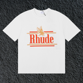 Rhude Eagle Striped Logo Vintage White Oversized T‑Shirt