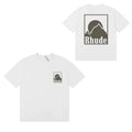 Rhude Mountain Sunset Front Back Graphic Oversized Tee White