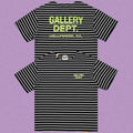 Gallery Dept. Striped Hollywood Logo Short Sleeve T-Shirt - Black/White