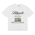 Rhude Monte Carlo Heaven On Earth Vintage Photo Print White Oversized T‑Shirt