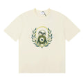 Rhude Laurel Crest Badge Graphic Oversized Tee Cream