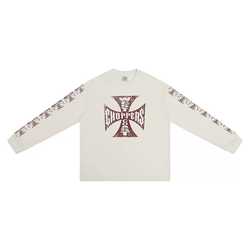 West Coast Choppers Cross Print ERD Stylist Same Style Waffle Sanskrit Long Sleeve