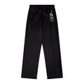 Needles Style Embroidered Butterfly Tonal Stripe Track Pants - Black
