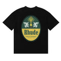 Rhude Vintage Oval Crest Back Logo Black Oversized T‑Shirt