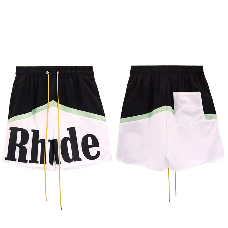 Rhude Color Block Logo Nylon Shorts