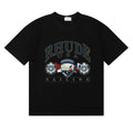 Rhude Arch Logo Sailing Wheel‑Flag Print Crew Neck Casual T‑Shirt