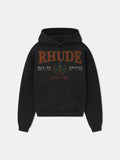 RHUDE Bay Of Angels Yacht Club Graphic Hoodie Black