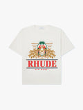 Rhude New Money Parrot Crest Graphic Oversized T‑Shirt Off‑White