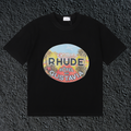 Rhude Hôtel De Gustavia Oval Badge Black Oversized T‑Shirt