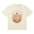 Rhude Chateau Rhude Vintage Wine Label Cream Oversized T‑Shirt