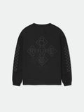 RHUDE Cross Symbol Back Print Hoodie Black