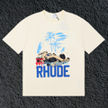 Rhude Grand Prix Miami F1 Race Car Cream Oversized T‑Shirt