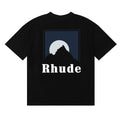 Rhude Mountain Moon Back Print Oversized Tee Black
