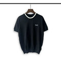 Rhude Contrast Collar Trim Knit Short Sleeve Oversized T‑Shirt