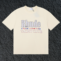 Rhude Yacht Club International Flag Badge Vintage Cream Oversized T‑Shirt
